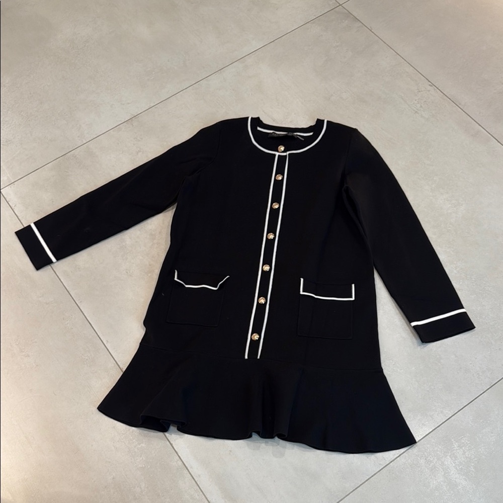 Black Dress with White Trim, size Large